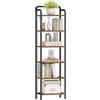Hzuaneri Scaffale a 6 Ripiani, Libreria, Scaffale Stretto per Libri, Mensola D'angolo Industriale, Mensola Sottile per Ufficio, Soggiorno, Camera da Letto, Cucina, Marrone Vintage e Nero BC44601B