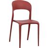 Totò Piccinni Sedia Omega in Polipropilene Moderne Design Impilabile,(L) 43x(P) 50x(A) 84 cm (1, New Bordeaux)