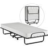 LIFEZEAL Brandina Pieghevole con Materasso in Memory Foam, Letto Singolo a Scomaprsa con 4 Ruote, Letto di Emergenza, Telaio in Acciaio, Peso Max 120 kg, Salvaspazio, per Casa, Ufficio, 190x80x39 cm