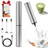 ChaneeHann Montalatte Elettrico con 3 Tipi di Teste Miscelazione, 2 Tipi di Velocità Frullino Montalatte USB Ricaricabile Acciaio Inossidabile per Caffè e Latte Miscelazione