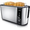 Arendo Tostapane 4 fessure lunghe 1500 W, display touch, doppio guscio, supporto per brioche, 7 livelli di tostatura, centratura e display del tempo rimanente, funzione memoria