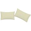 BIANCHERIAWEB Coppia 2 Federe Cuscino Letto 100% Cotone Tinta Unita Sfoderabile Bottoni Laterali Federe Beige