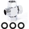 Elegrip Adattatore per Deviatore Dell'acqua, 4 Vie Connettore per Tubo Flessibile G1/2 per Valvola Angolare, Bracci Doccia, Spruzzatore per WC, Raccordi per Tubi Flessibili