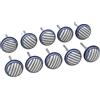 ARTISNO Pomelli in ceramica colorati blu per mobili da cucina, bagno, credenze, cassettiere, cassettiere, fatti a mano, set di 10 pezzi (a righe)