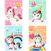 OFFCUP Quaderno Formato A5 Rigo 4 Pezzi Taccuino Formato A5 Unicorno Copertina con 16 Fogli/32 Pagine Blocco Note Mini Diario Taccuini per Ufficio e Scuola Regalo per Bambini