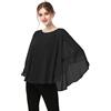 Hotshawl Mantello casual in chiffon morbido scialle velato scialle e avvolgenti per donne - Nero - Taglia unica