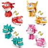 Super Wings Personaggi Trasformabili, Confezione da 4 Pack, 5 cm Jett & DIzzy & Golden boy & Tino, Giocattoli per Bambini 3+ Anni, Senza Batterie, Plastica ABS Sicura, Action Figures da Collezione