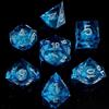 Fugacity DND - Set di dadi poliedrici in resina con nucleo liquido, fatti a mano, bordo affilato, 7 pezzi, Dungeons and Dragons, set di dadi per D&D con custodia regalo per giochi di ruolo e MTG