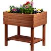 dobar - Aiuola rialzata Decorativa in Legno (Pino, Marrone) per Giardino, con Kit di Montaggio, per Verdure, Erbe, Fiori, per terrazzo, Balcone