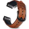 RoYiio Cinturino per Garmin Quatix 8 47mm/Quatix 7 Pro/Tactix 8 47mm/Fenix 8 47 mm/Fēnix 7Pro/Approach S62 S60 Cinturino Pelle Cerata Olio per Descent G2/Fenix E/Epix 2 (Marrone Chiaro, QuickFit 22mm)