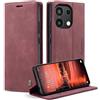 Phernykas Cover per Xiaomi Redmi Note 13 4G(Non per 5G), Flip Libro in Pelle Premium, Wallet Case con Porta Carte, Portafoglio Case Chiusura Magnetica,[Carta Fessura][Antiurtoo][Cavalletto],Vion-rosso