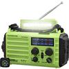 Mesqool 5000mAh Radio di Emergenza a Manovella, Solare, Meteorologica per Escursionismo e Attività all'aperto con AM/FM, Allarme SOS, Porta di Ricarica USB, Torcia LED, Lampada da Lettura, Bussola