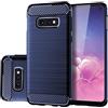 owlhold Cover per Samsung Galaxy S10e, Custodia Spazzolata e Fibra di Carbonio Morbido Silicone TPU Slim Fit Case, Antiurto, Antigraffio, Antiscivolo, Protezione Grado Militare, Blu