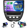 Rimoody 2G+64G Wireless Carplay Android Autoradio 2 Din per Toyota Aygo Peugeot 107 Citroën C1 2004-2014 10.1 Pollici Autoradio con Android Auto GPS Navi WiFi Bluetooth FM/RDS/EQ/USB/SWC Telecamera Posteriore