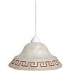 ONLI - Lampada a sospensione lampadario linea Greca effetto marmo. Cornice con decorazione con motivo stile greco. forma a campana. Diametro 30cm attacco 1 x E27. Stile classico, tradizionale, retrò.