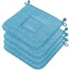 emmevi Set 4 Cuscini Sedia Cotone Morbidi Lavabili Universali Coprisedia Cucina Colore Pastello Blu