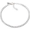 Louis Ciocchetti dal 1887 Bracciale Tennis Bianco Acciaio con Zirconi 5A da 2,5mm, Gioiello Elegante per Donna uomo, misura regolabile 16+4cm, anallergico, Idea Regalo