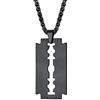 PROSTEEL Collana Uomo Lametta Nero in Acciaio Inox con Ciondolo a Lama di Rasoio, Catena Robusta Regolabile, Confezione Regalo