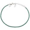 Louis Ciocchetti dal 1887 Bracciale Tennis Verde Acciaio con Zirconi 5A da 2,5mm, Gioiello Elegante per Donna uomo, misura regolabile 16+4cm, anallergico, Idea Regalo