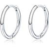 MARLION JEWELS Orecchini cerchio da donna in argento 925 in stile classico. Set Orecchini da donna cerchio con finitura in argento sterling o oro 18 carati ideali per regalo... Gioielli donna (Argento, 18mm)