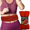 ThermoDR Wheat Bags - Cuscino termico per microonde, inodore, con grano pulito nel Regno Unito, per disagio del corpo, schiena, spalle, stomaco e collo, con cinghie elastiche, colore: rosso