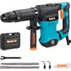 Berserker Martello demolitore SDS-Max da 1300 W, 1300 W, 11 Amp, martello elettrico demolitore per rimozione piastrelle da pavimento, martello per calcestruzzo con custodia per il trasporto e 2