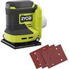 RYOBI Levigatrice a batteria ONE+ 18V 1/4 (solo utensile), PCL401B, verde