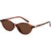 Wrimen Occhiali da sole donna polarizzati ovale retrò UV400 protezione moda occhiali vintage slim classico trendy sunglasses woman, Tè rosso leopardato