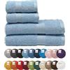 Bassetti Morbidissimo Set Asciugamano Asciugamani 480 Gr/m² 100% Cotone Set 4 Pezzi Assorbenti Soffici (Azzurro, 2 da 60x110 cm + 2 da 40x60 cm)