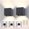 FUPE 2 Pezzi Applique da Parete Interno/Esterno G9 LED Antracite Cubo IP65 Impermeabile Lampada da Esterno Parete 4000K Bianco Naturale Quadrata Alluminio Angolo del Fascio Lampadine Sostituibile Applique
