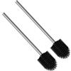 Scopino E Supporto Per WC Con Manico In Acciaio Inox, Testina A Setole Dense, Base Antigoccia E Antiscivolo - 2