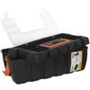DRW Scatola Strumenti 3 Livelli Chiusure Laterali con Vassoio Nero e Arancione 41x22x18 cm