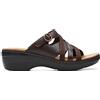 Clarks Merliah Holly, Sandali a Ciabatta Donna, Pelle Marrone Scuro, 40 EU
