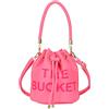 JQAliMOVV Le borse a secchiello da donna, mini borsa a secchiello in pelle con chiusura a coulisse, borsa Hobo, Rosso rosato