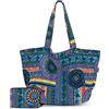 OPQRSTU Borsa a mano Hippie Tote da donna Borsa a mano Grande Capacità Boemia Borse a tracolla turistiche portatili, Verde/viola.