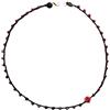 Meraki Studio Collana Uncinetto Nera con Perline Rosse e Rosa in Corallo Sintetico - Girocollo Romantico Fatto a Mano
