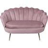 DRW Divano a 2 posti in Velluto e Metallo in Malva e Oro 129x76x87cm