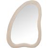 DRW Specchio da terra con forma di legno MDF e velluto in beige 68x4x90cm