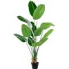DRW Pianta artificiale dell'albero del viaggiatore con 4 tronchi e 13 fogli di PVC in verde, 160 x 30 x 30 cm