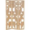 DRW Paravento con 3 fogli di MDF traforato in naturale