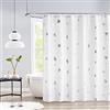 Jubilantex Tenda da doccia per bagno, con stampa in argento bianco e argento, impermeabile, decorativa, rustica, per bambini, con 12 occhielli antiruggine, per spa e hotel, 188 x 190 cm