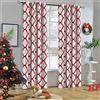 Melodieux Moroccan Fashion Thermal Insulated Grommet Room Darkening Curtains for Living Room, 52 by 84 Inch, Off White/Red (1 Panel)