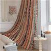 Erbnaryx Tende in stile bohémien, 80% oscuranti, per soggiorno, camera da letto, design bohémien, con frangia, con occhielli nella parte superiore, isolamento termico, 132 x 238 cm, 2 pannelli,