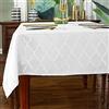 SASTYBALE Tovaglia in jacquard di poliestere con motivo a fiori, resistente alle perdite, alla polvere e alle pieghe, pesante, per cucina, sala da pranzo, decorazione per tavolo (rettangolare/oblunga, 152 x 304 cm, 10-12 posti, colore bianco)