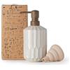 Fun Elements Bathroom Soap Dispenser, 16 Oz Luxurious Hand soap Dispenser for Bathroom, Ceramic Liquid Soap Dispenser for Bathroom Countertop with Plastic Pump, Silicone Funnel (Wooden Color Pump)