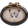 SIKOO Cornici vintage 4x6 ovale fiocco cornice tavolo e montaggio a parete Bow Decor antico decorazione da parete, nero e oro