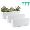 Skelang 3 vasi rettangolari da 30,5 cm, contenitori per piante grasse, erbe, verdure (bianco)