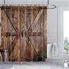 Jipusai Set di tende da doccia rustiche per porta del fienile, accessorio per il bagno, tende da bagno in stile rustico, tende da bagno in tessuto impermeabile con ganci 178 x 183 cm