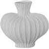 DRW Vaso da tavolo in ceramica ondulata in bianco e oro sabbia 28x16x26 cm