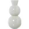 DRW Vaso da tavolo in metallo smaltato bianco Ø15x33 cm